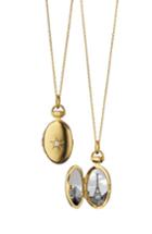 Women's Monica Rich Kosann Oval Gold Locket Necklace