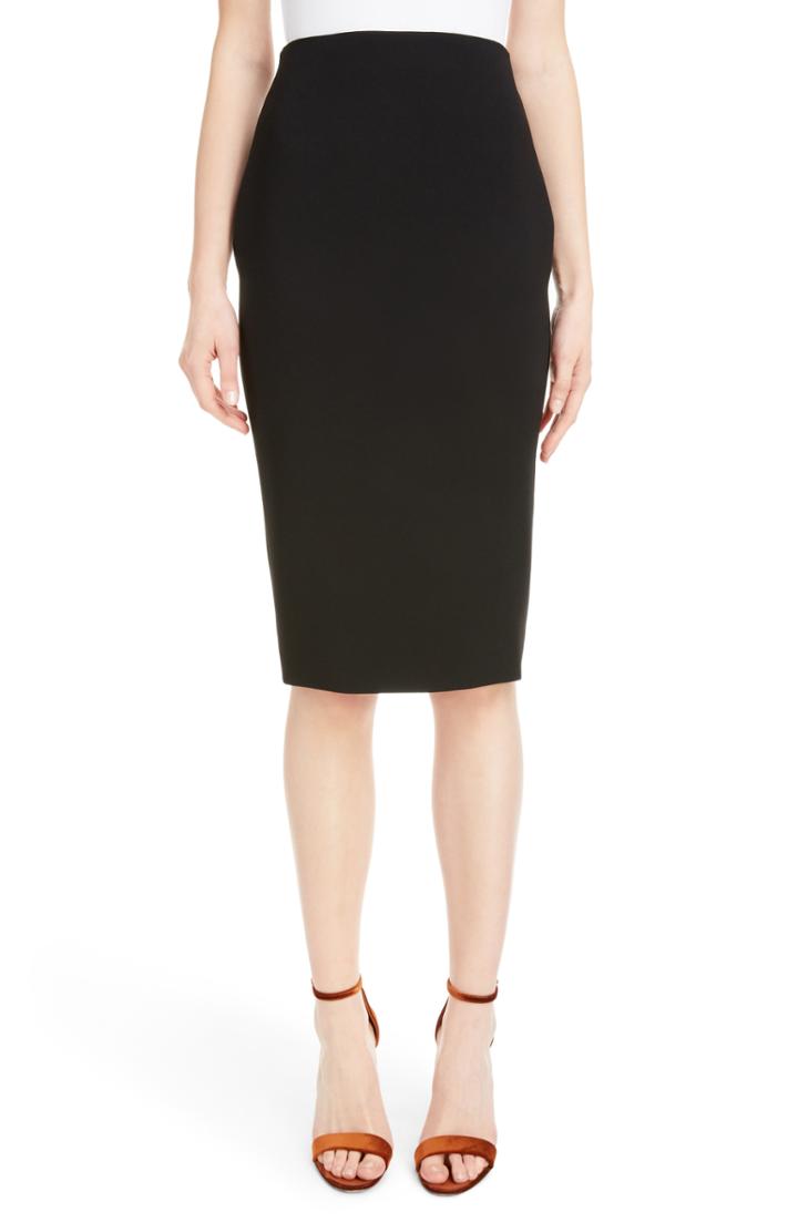 Women's Victoria Beckham Back Zip Pencil Skirt Us / 6 Uk - Black