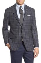 Men's Ted Baker London Trim Fit Plaid Wool Sport Coat R - Grey