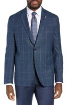 Men's Ted Baker London Konan Trim Fit Windowpane Wool Sport Coat S - Blue
