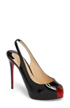 Women's Christian Louboutin Private Number Peep Toe Pump Us / 39eu - Black