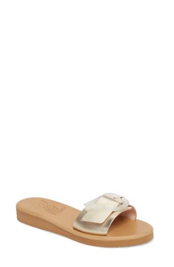 Women's Ancient Greek Sandals Aglaia Slide Sandal Eu - Metallic