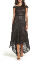 Women's Tadashi Shoji Lace Off The Shoulder Gown - Black