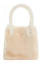Shrimps Faux Fur Handbag With Imitation Pearl Handles -