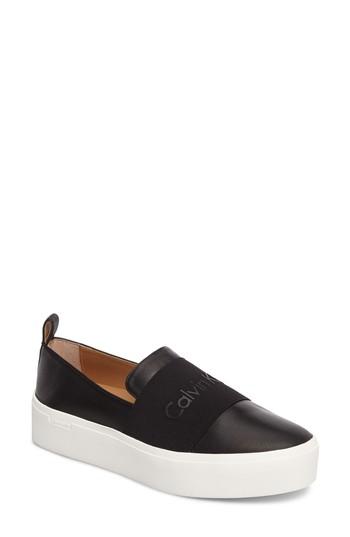 Women's Calvin Klein Jacinta Platform Sneaker .5 M - Black