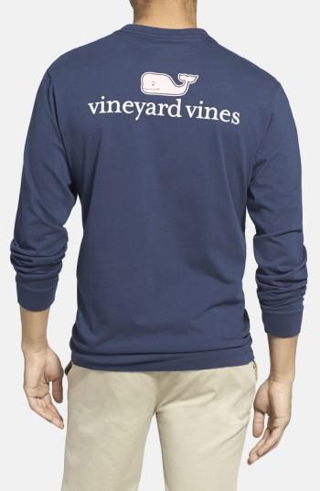 Men's Vineyard Vines Logo Pocket Long Sleeve Crewneck T-shirt, Size - Blue