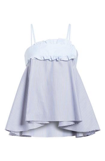 Women's Carven Stripe Cotton Swing Tank Us / 36 Fr - Blue