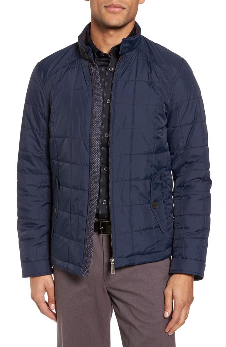 Men's Ted Baker London Alees Trim Fit Quilted Jacket (3xl) - Blue