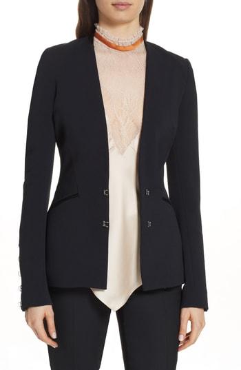 Women's Jonathan Simkhai Compact Stretch Basque Blazer - Black
