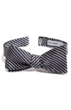 Men's Calibrate Micro Oxford Stripe Silk Bow Tie, Size - Grey