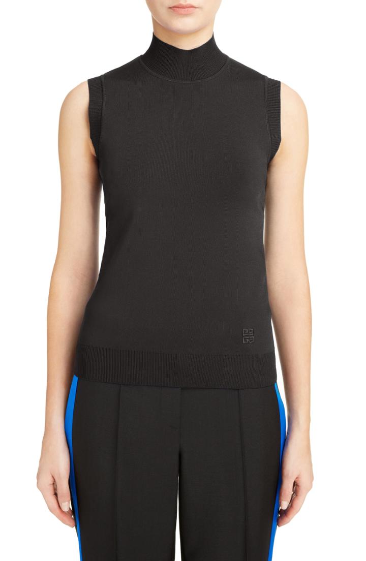 Women's Givenchy Turtleneck Tank Top - Black