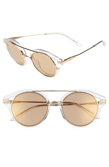 Women's Sonix Preston 51mm Gradient Round Sunglasses - Clear/ Amber Mirror