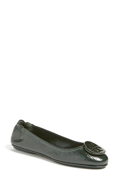 Women's Tory Burch 'minnie' Travel Ballet Flat M - Green