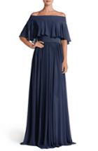 Women's Dress The Population Violet Off The Shoulder Chiffon Gown - Blue