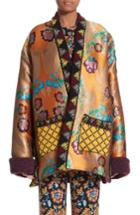 Women's Etro Reversible Knit & Jacquard Wool Blend Jacket Us / 42 It - Burgundy