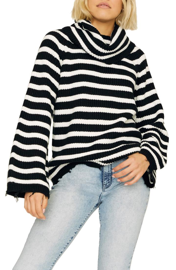 Women's Sanctuary Jagger Cowl Neck Sweater, Size - Black