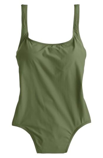 Women's J.crew Tactel Nylon One-piece Swimsuit - Green