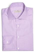 Men's Canali Regular Fit Check Dress Shirt .5 - - Purple