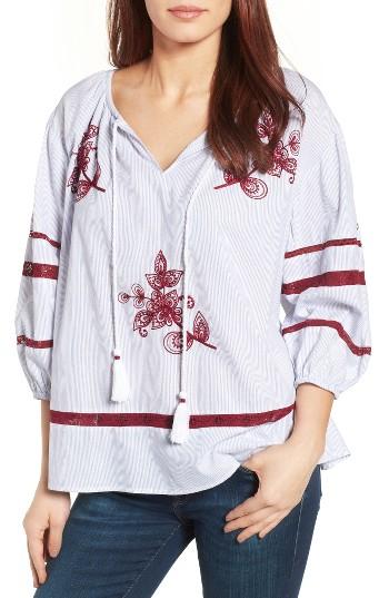Women's Velvet By Graham & Spencer Embellished Peasant Blouse