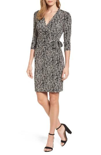 Women's Anne Klein Print Wrap Dress - Black