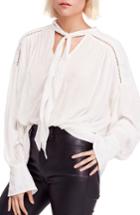 Women's Free People Wishful Moments Tie Neck Top - Ivory