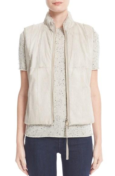 Women's Moncler Rose Genuine Goat Fur Gilet