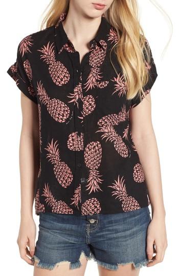 Women's Rails Whitney Pineapple Print Shirt - Black