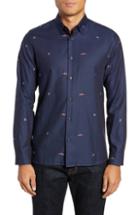 Men's Ted Baker London Slim Fit Merkana Fil Coupe Sport Shirt (m) - Blue