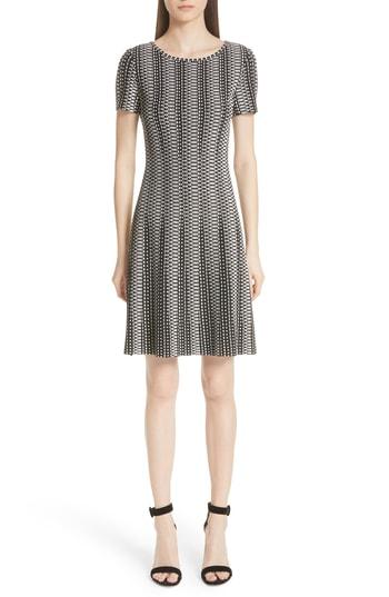 Women's St. John Collection Fit & Flare Knit Dress - Black
