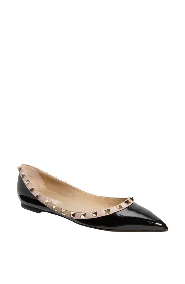 Women's Valentino Garavani Rockstud Ballerina Flat Us / 37eu - Black