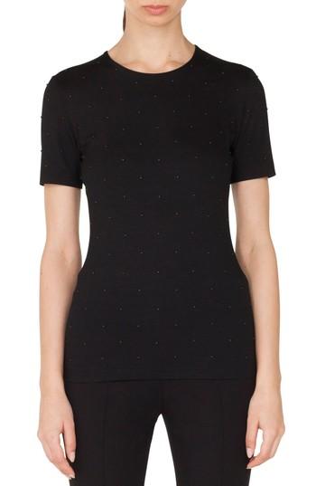 Women's Akris Punto Studded Tee - Black