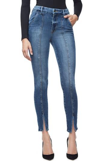 Women's Good American Good Waist Trouser Pocket High Waist Skinny Jeans - Blue