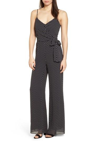 Women's Michael Michael Kors Simple Dot Side Tie Jumpsuit - Black