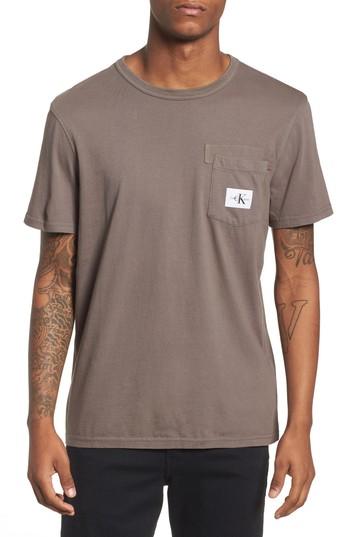 Men's Calvin Klein Jeans Webbed Pocket T-shirt - Grey