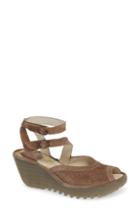 Women's Fly London Yaxi Wedge Sandal .5-6us / 36eu - Brown