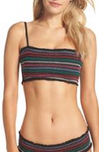 Women's Isabella Rose Crystal Cove Smocked Bikini Top - Black