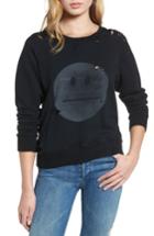 Women's Mother 'the Square' Destroyed Graphic Pullover Sweatshirt - Black