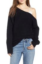 Women's Treasure & Bond One-shoulder Ribbed Sweater, Size - Black