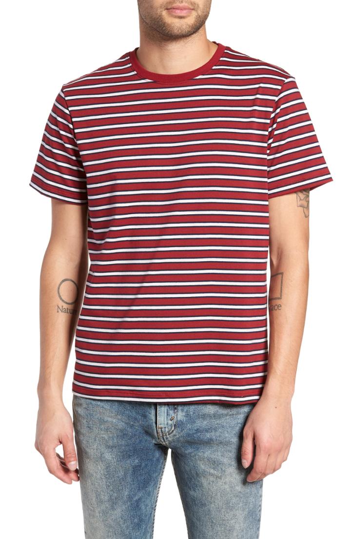 Men's The Rail Striped Stretch T-shirt, Size - Red