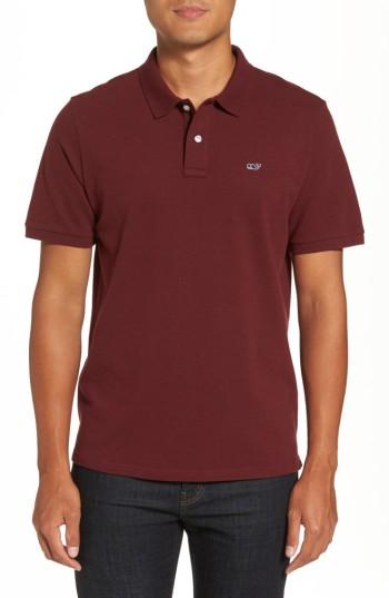 Men's Vineyard Vines Stretch Pique Polo, Size - Red