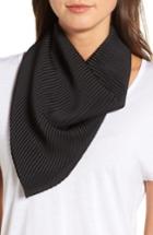 Women's Halogen Solid Pleated Scarf, Size - Black
