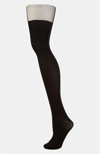 Topshop Suspender Tights Black Medium Large
