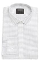 Men's Nordstrom Men's Shop Smartcare(tm) Trim Fit Check Dress Shirt - 34/35 - Grey