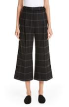Women's Partow Brushed Windowpane Pants - Black