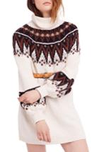 Women's Free People Scotland Turtleneck Sweater Minidress - Ivory