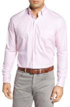 Men's Peter Millar Classic Fit Crown Soft Longshot Stripe Sport Shirt - Pink