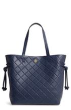 Tory Burch Georgia Slouchy Quilted Leather Tote - Blue