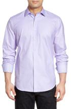 Men's Bugatchi Classic Fit Geo Jacquard Sport Shirt - Purple