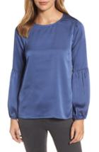 Women's Bobeau Bubble Sleeve Satin Top, Size - Blue