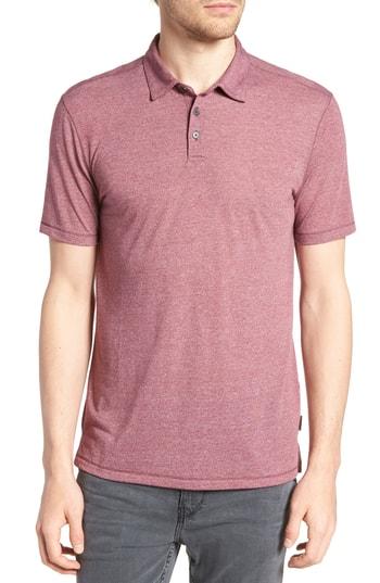 Men's John Varvatos Star Us Fit Melange Polo, Size Small - Red
